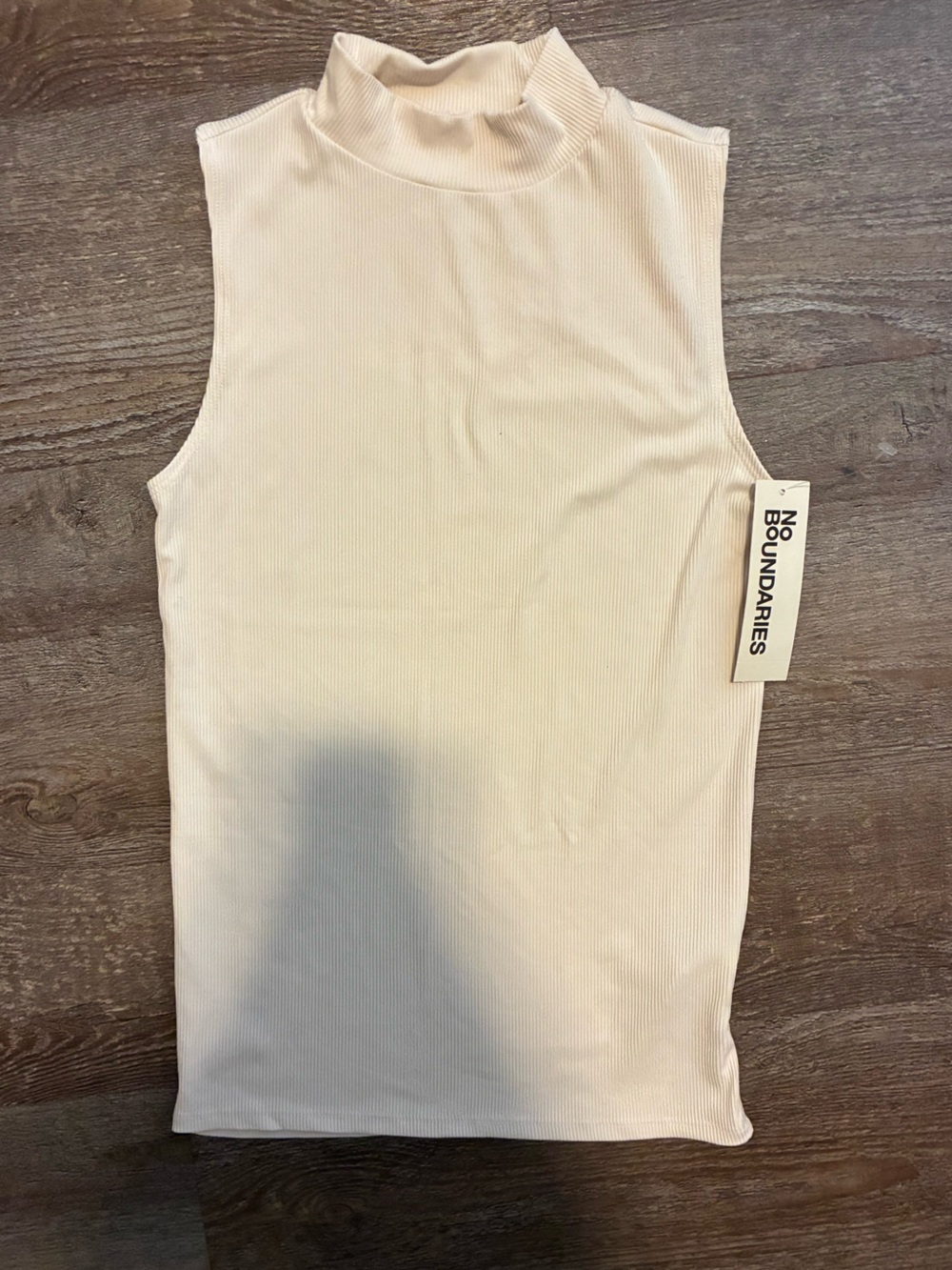 NWT Cream Ribbed MockNeck tank